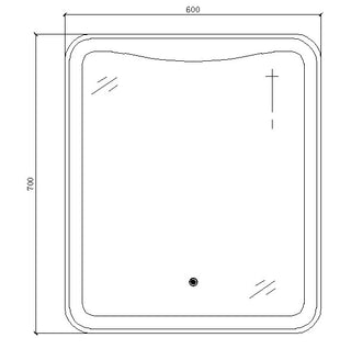 Lennox LED Mirror - 600x25x700mm