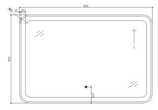 Lennox LED Mirror - 900x25x600mm