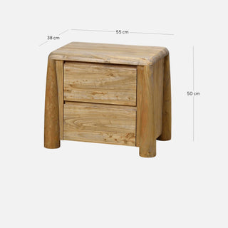 Varika 55cm Bedside Table - Natural