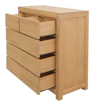 Amsterdam Solid Mindi Timber 5 Drawer Tall Boy