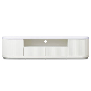 Cozoni 2m Veneer Top Entertainment TV Unit - Two Tone White