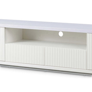 Cozoni 2m Veneer Top Entertainment TV Unit - Two Tone White