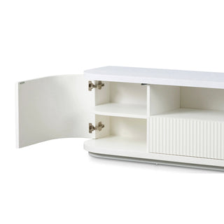 Cozoni 2m Veneer Top Entertainment TV Unit - Two Tone White