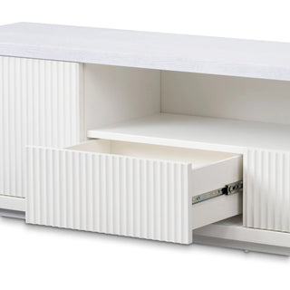 Cozoni 2m Veneer Top Entertainment TV Unit - Two Tone White