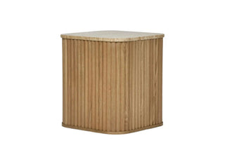 Travertine Oak Side Table