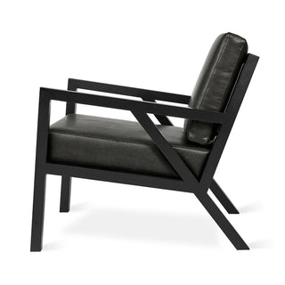 Truss Leatherette Armchair - Black