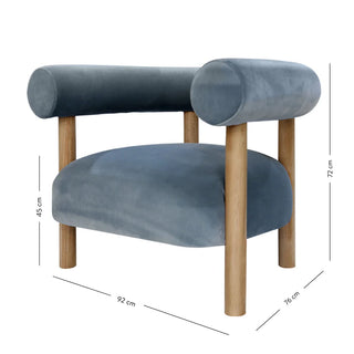 Rocco Chair - Velvet Steel Blue - PREORDER