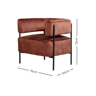 Teo Chair - Mottled Velvet Copper Brown