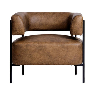 Teo Chair - Faux Leather Chestnut Brown