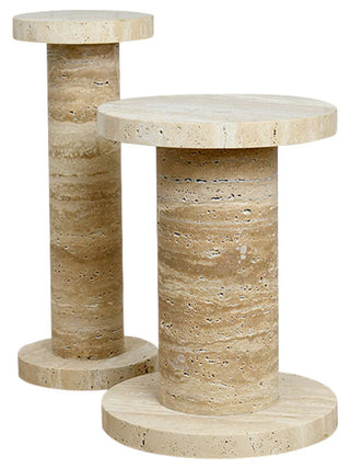 Olin Side Table Set - Travertine - PREORDER