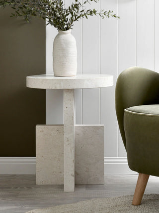 Silas Side Table - Limestone - PREORDER