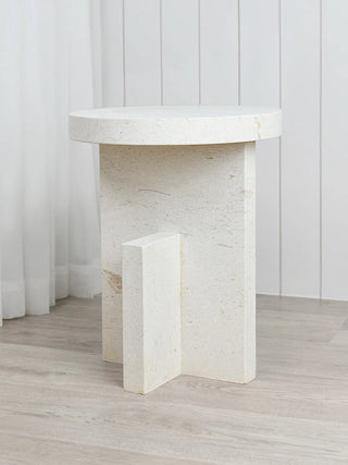 Silas Side Table - Limestone - PREORDER