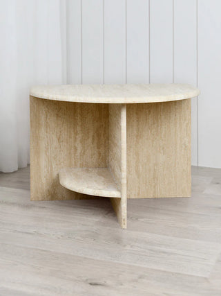 Archer Side Table in Marble - Beige - PREORDER