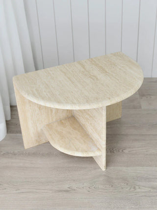 Archer Side Table in Marble - Beige - PREORDER