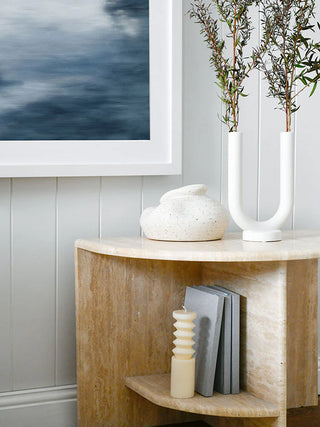 Archer Side Table in Marble - Beige - PREORDER