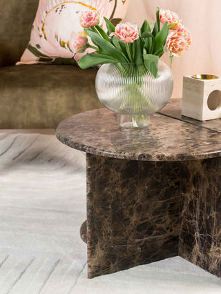 Archer Side Table in Marble - Dark Emperador - PREORDER