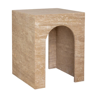 Rene Side Table in Travertine - Beige