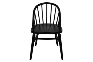 Vera Oak Solid Oak Dining Chair - Set of 2 - Black