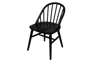 Vera Oak Solid Oak Dining Chair - Set of 2 - Black