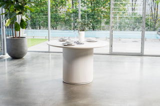Tranquil Dining Table Snow White Ceramic