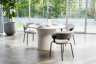 Tranquil Dining Table Snow White Ceramic