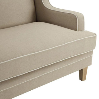 Bondi Hamptons 3 Seat Sofa Natural/White Piping