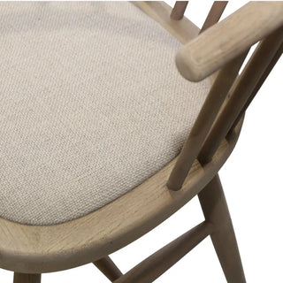 Round Curved Strip Back Elm Wood Dining Chair Natural - Preorder