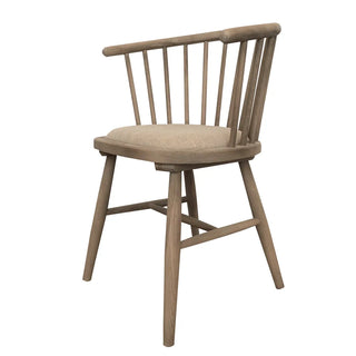 Round Curved Strip Back Elm Wood Dining Chair Natural - Preorder