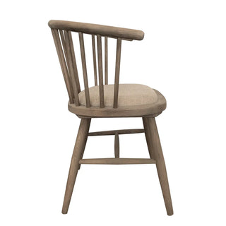 Round Curved Strip Back Elm Wood Dining Chair Natural - Preorder