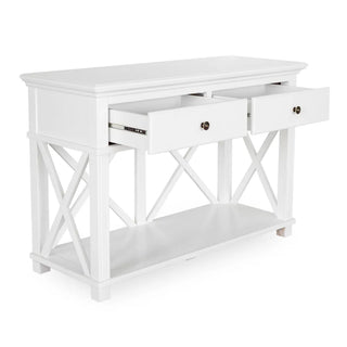 Sorrento Hamptons 130cm 2 Drawer Console White