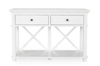 Sorrento Hamptons 130cm 2 Drawer Console White