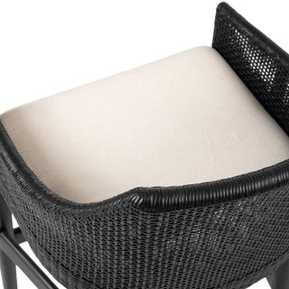 Charlotte Rattan Counter Stool Black