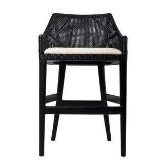 Charlotte Rattan Counter Stool Black