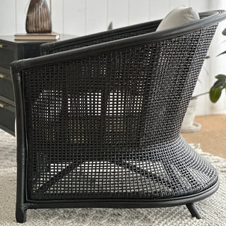 Cayman Rattan Armchair W/ Cushions Black