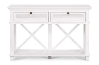 West Beach 2 Drawer Hamptons 130cm Console White