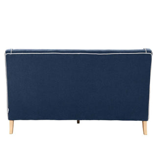 Bondi Hamptons 3 Seat Sofa Navy W/White Piping - Preorder