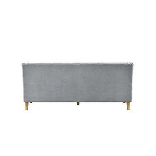 Bondi Hamptons 3 Seat Sofa Grey W/White Piping