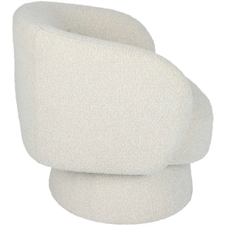 Selena Boucle Fabric Swivel Tub Chair, White