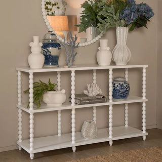 Bobbin Oak Console Table - White