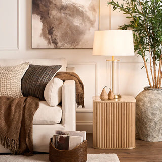 Travertine Oak Side Table