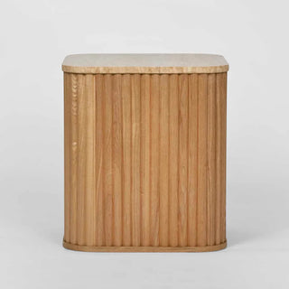 Travertine Oak Side Table