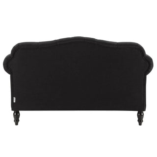 Vaucluse Buttoned Tuffed 2 Seat Sofa Charcoal W/ Studs