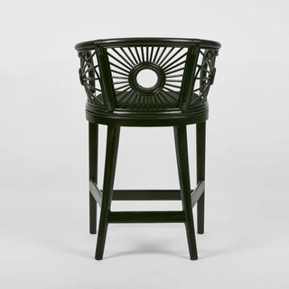 Solstice Rattan & Mahogany Counter Stool, Black