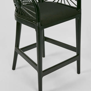 Solstice Rattan & Mahogany Counter Stool, Black