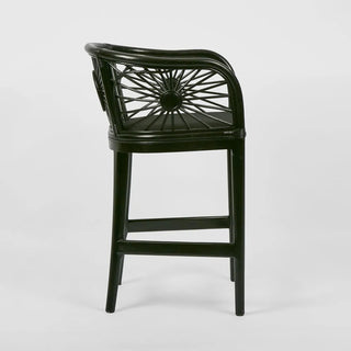 Solstice Rattan & Mahogany Counter Stool, Black