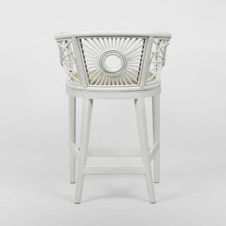 Solstice Rattan & Mahogany Counter Stool, White