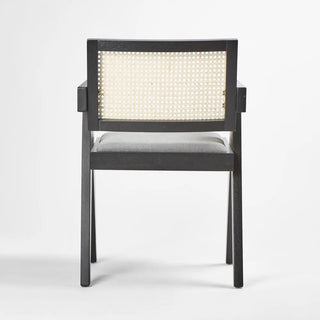 Lexi Scissor Leg Armchair Black Frame Grey Fabric