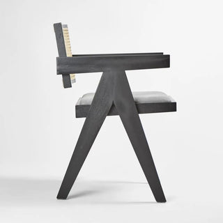 Lexi Scissor Leg Armchair Black Frame Grey Fabric
