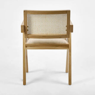 Lexi Scissor Leg Armchair Oak Frame Natural Fabric