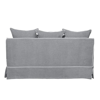 Noosa Hamptons 2 Seat Sofa Grey W/White Piping - Preorder